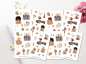 Preview: Girls Autumn Sweater Sticker Set